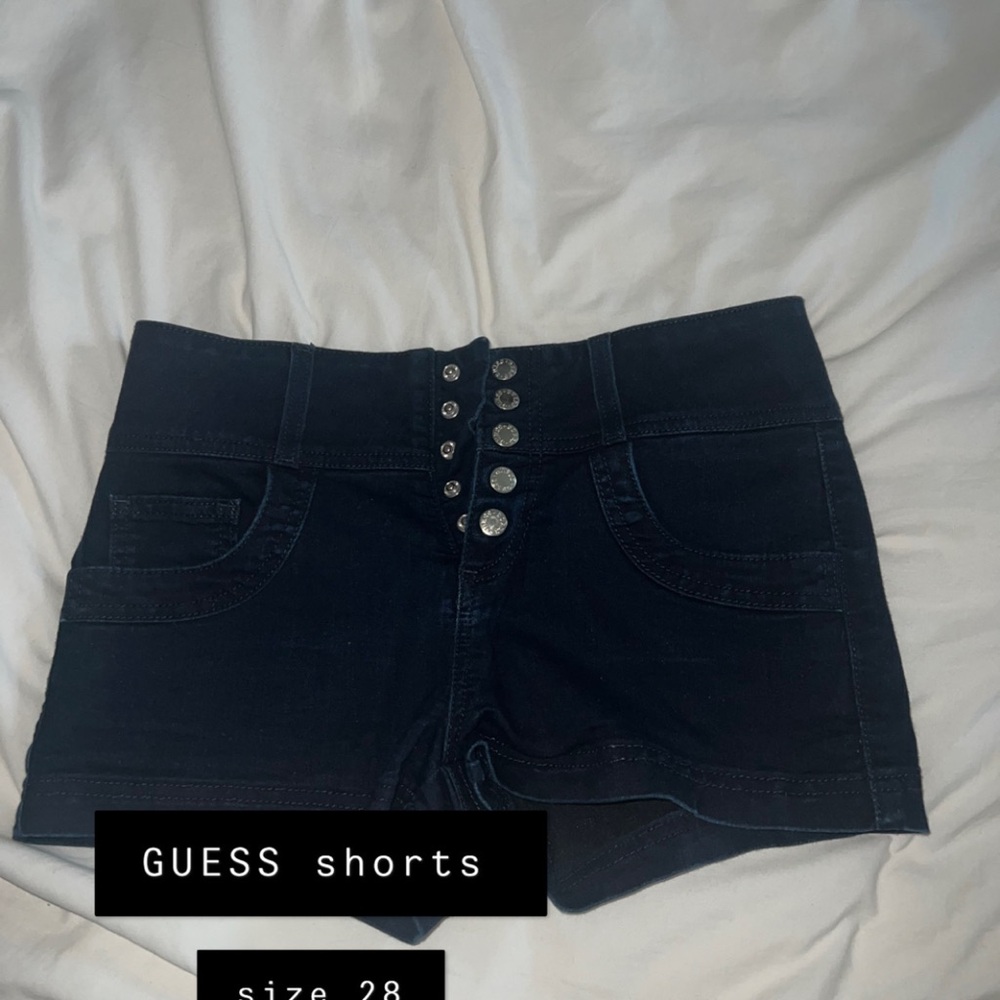GUESS Black Denim Shorts
